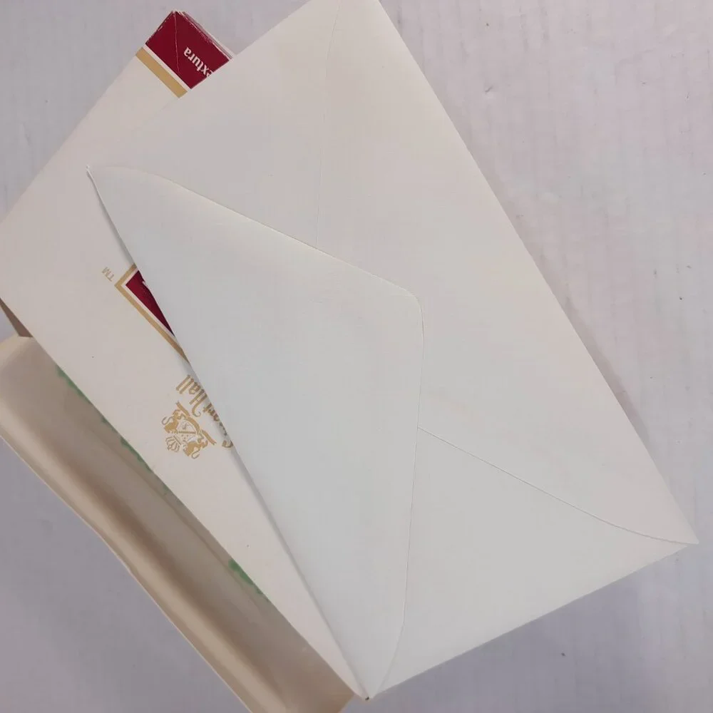 Vintage Stuart Hall Fine Linen Textured Envelopes‎ #6938 made USA box 35 cream